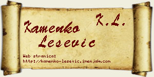 Kamenko Lešević vizit kartica